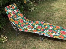  Vintage Garden Sun Lounger Retro Floral SunBed Camping 1970s spares repairs