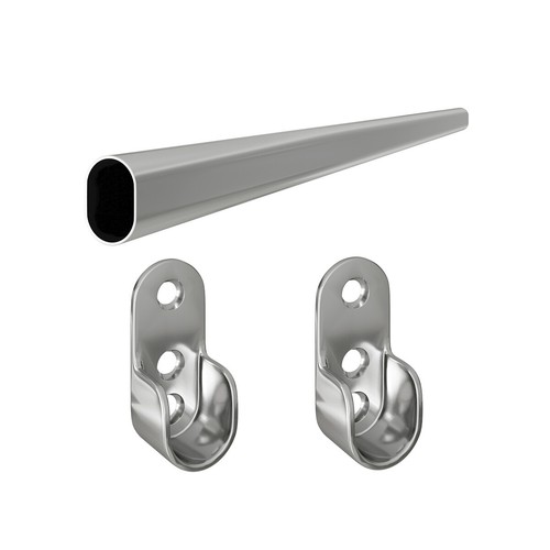 Steel wardrobe rail chrome - steel,