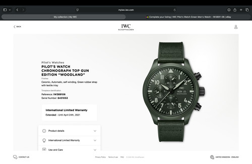 Iwc pilot watch green - iwc, pilot's