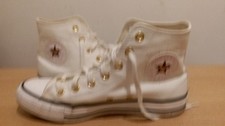 Converse All Star HI white high top  pumps Trainers Size UK 6