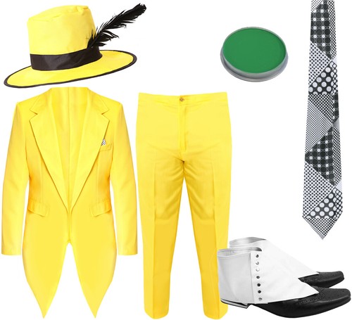 Mens 90s fancy dress yellow - mens,