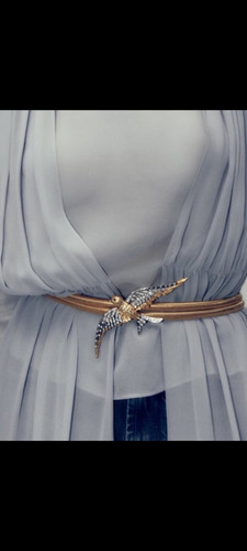 Zara swallow bird gold stretch