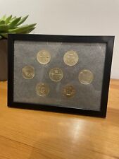 COIN DISPLAY FRAME CASE £2  2 pounds COINS (7 slots) holders Old Style Full Set