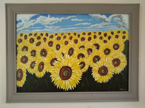 Acrylic painting sunflowers - of,