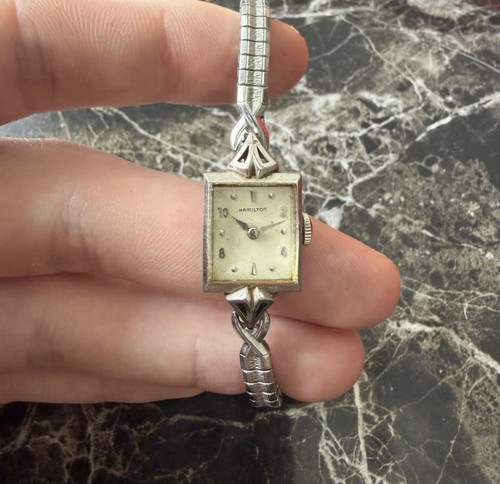 Vtg hamilton ladies - watch, 10k