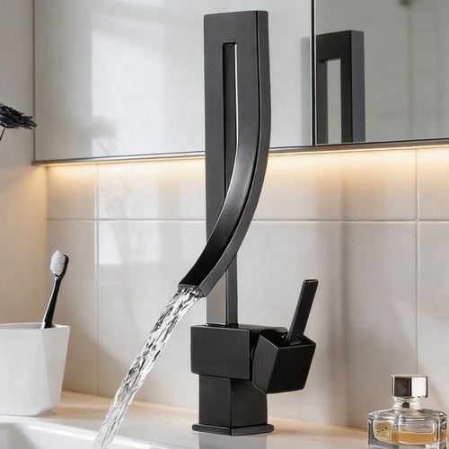 Black bathroom sink faucet - sink,