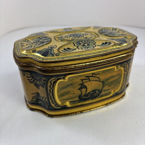 Hinged delft style - delft, tin
