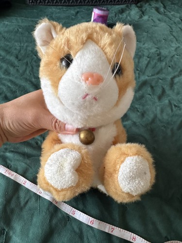 Interactive orange plush cat - orange,