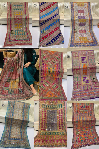 Multi colour mirror shawal - colour,