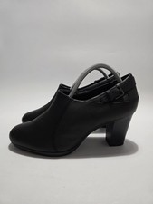 Clarks Black Leather Brynn Harper Soft Cushion Insole Boots Shoes UK 7 E Wide