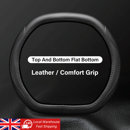 Leather steering wheel cover - wheel,