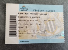 Newcastle United Vs Wigan Athletic Match Ticket Premier League 2008/09 Blue