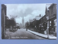 Petersfield Station Road  view Wesleyan church & corner shop  1915 RP postcard