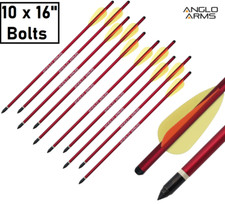 10 x 16" Anglo Arms Aluminium Crossbow Bolts Arrows Archery (2 Packs of 5)