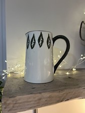 Arthur Wood Pottery Jug Pitcher Olive Green Leaf Pattern Vintage