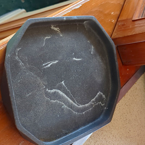 Black stone octagonal - black, serving