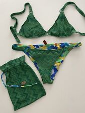 *Worn once* Missoni Mare Green Crochet Reversible Bikini IT48/UK16