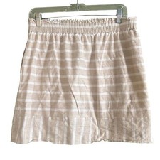 J. Crew White Tan Striped