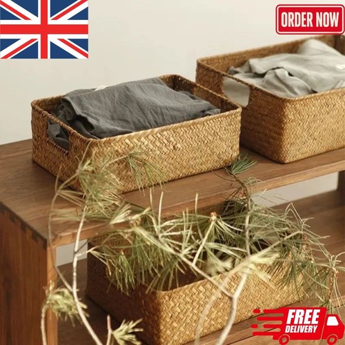 Vintage woven seagrass storage - seagrass,