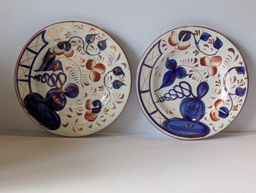 Gaudy welsh plates - gaudy, 19th