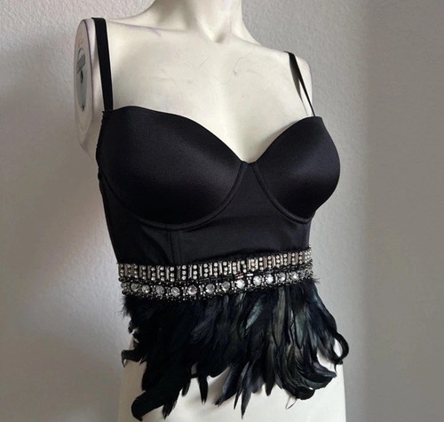 Bebe black feather - feather, &