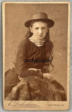 CDV GIRL LONG HAIR BOATER HAT