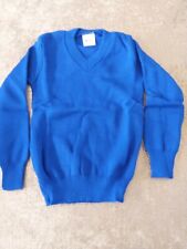 girls boys unisex royal blue v-neck school jumper bnwot age 5-6 years size 24"