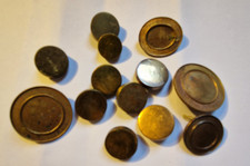 Baker's Dozen Vtg French Brass & Copper Button Blanks for Enamelling