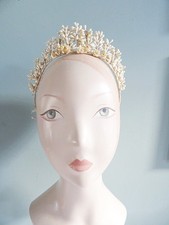 Vintage Wedding Headdress 1930s Crown Tiara Wax Blossom Flowers Bride Bridal 30s
