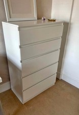 White 5-Drawer Chest of