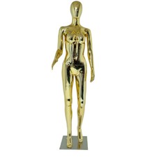 Gold Luxury Female Mannequin - Eye-Catching Display with Stable Metal Base