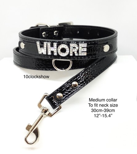 Bdsm collar lead - , black