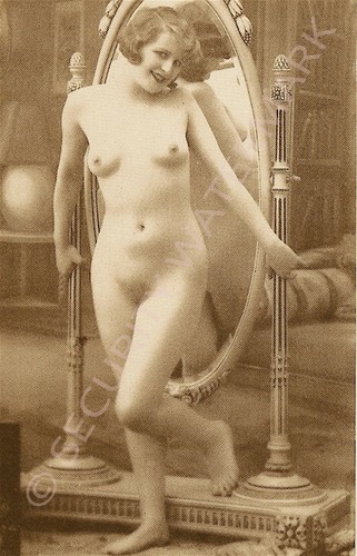Erotic french sepia postcard - french,