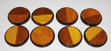 8 AMBER ROUND STICK ON REFLECTOR TRAILER PART FIT TO,IFOR WILLIAMS,INDESPENSION
