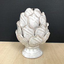White Glazed Ceramic Artichoke