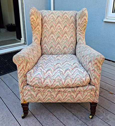 Wingback armchair chevron - wingback,
