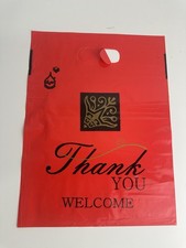 50 x Plastic Cartier Bag Red