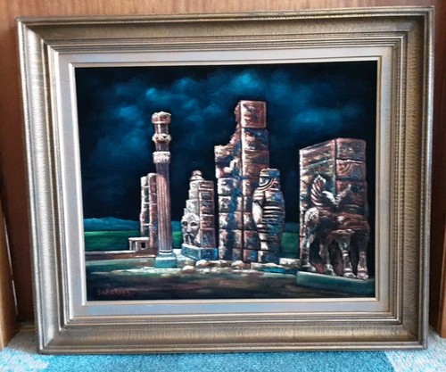 Original vintage retro oil - original,