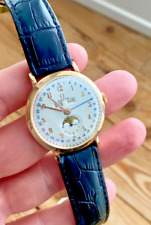  V.Rare/Collectors JUMBO 18CT ROSE GOLD Omega Cosmic Calendar Moonphase Ref 2485