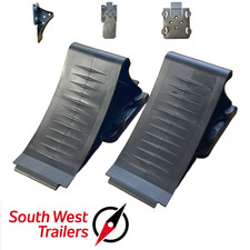 2 x Trailer / Caravan / Boat Trailer Wheel Chocks with Mounting Plate