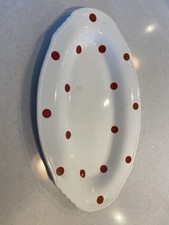 Nelson Ware Elijah Cotton Red Polka Dot Small Serving Platter