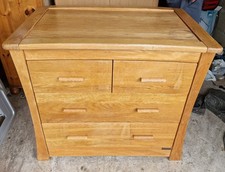 Mamas And Papas Ocean Solid Oak Chest Of Drawers & Baby Changer