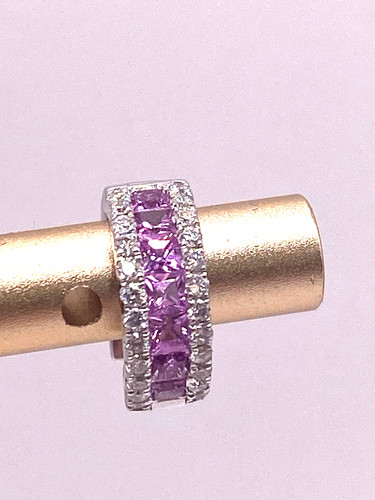 Pink sapphire hoop earrings - hoop,