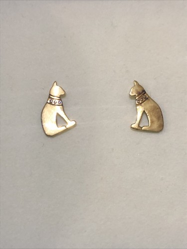 Egyptian cat earring gold - earring,