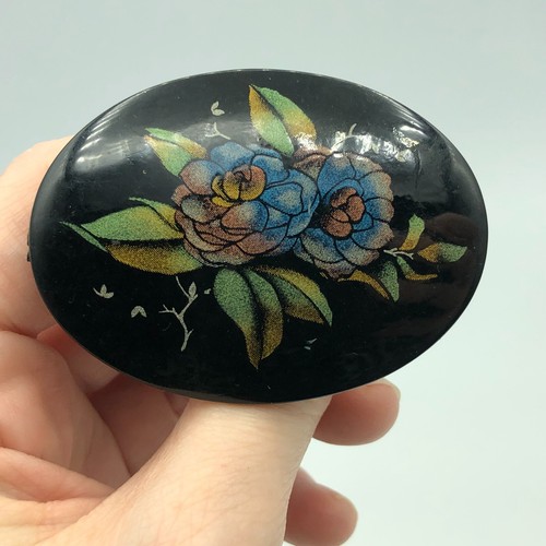 Vintage floral inlay brooch - vintage,