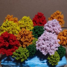 N Gauge Trees Set A01 - 16x Mixed Autumn woodland model trees 3cm - 5cm