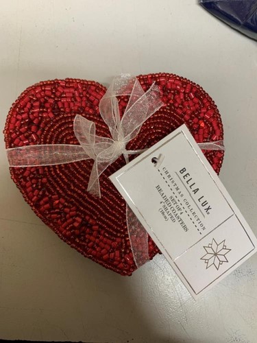 Bella lux red beaded coasters - bella,