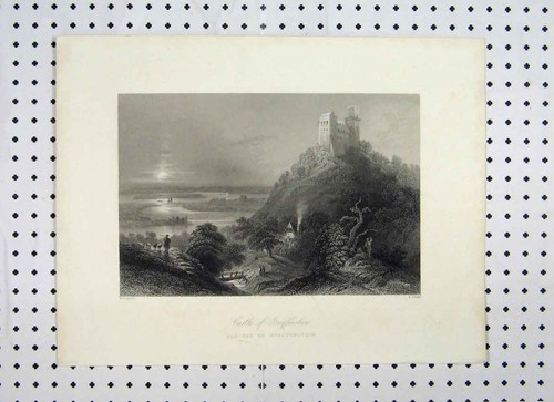 Original old antique print - old,