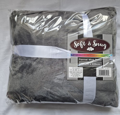 Flannel mink throw 200 x - mink,