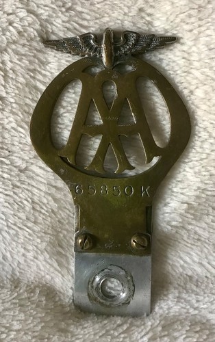 Vintage brass badge - brass, aa